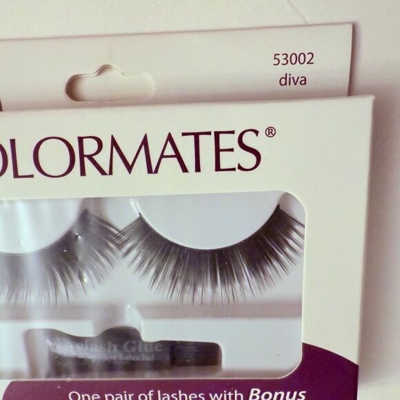Colormates Eyelash Kit Diva 53002 False Lashes with Adhesive Glue Lightweight Na - Picture 7 of 13